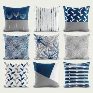Gray Blue Throw Pillow Cover • Decorative Pillows for Couch • Accent Pillow Covers