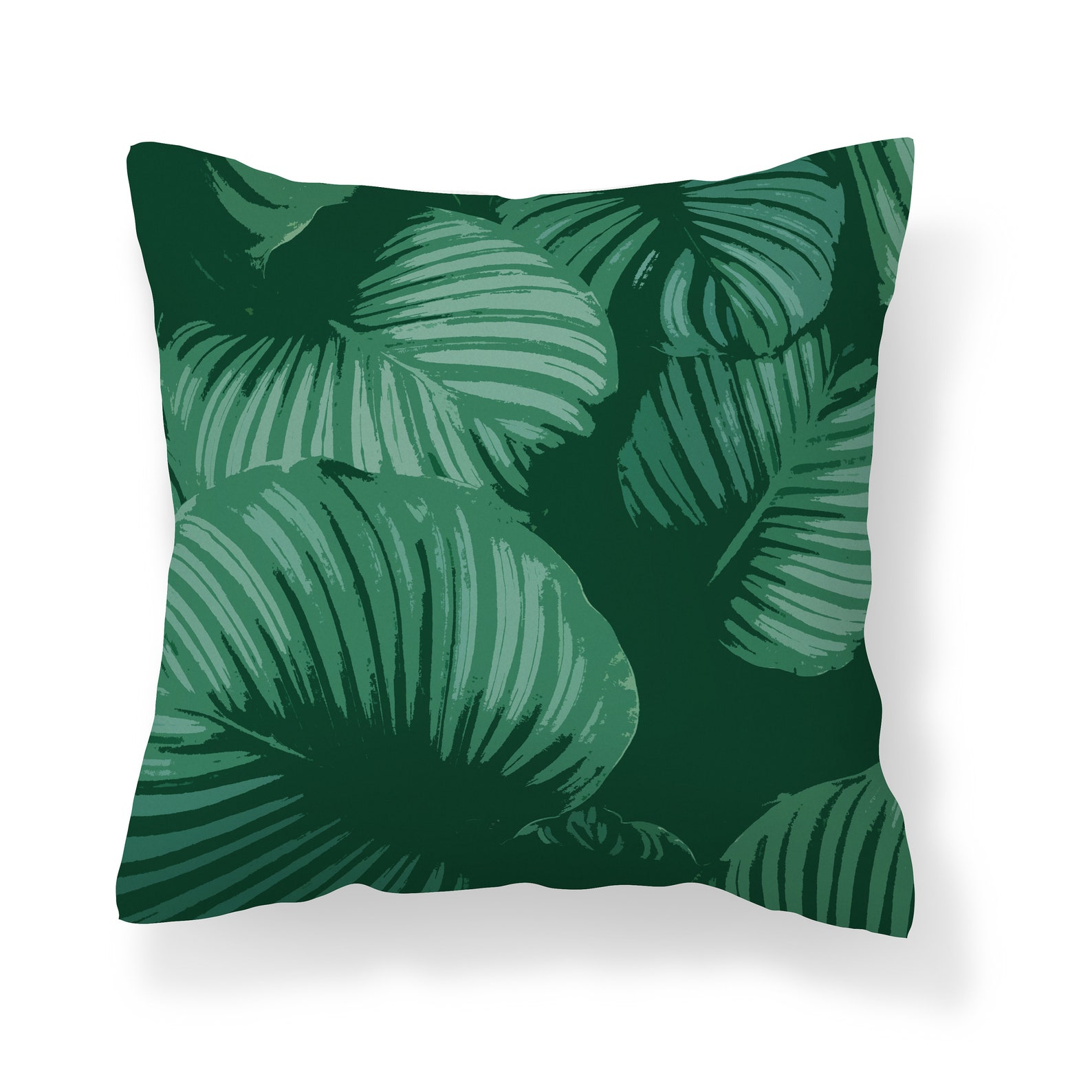 Green Leaf Throw Pillow Cover Unique Modern Pillows Etsy