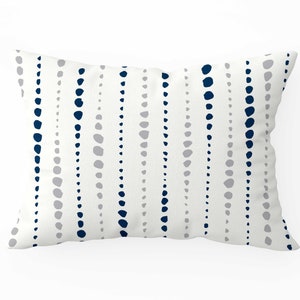 Blue Light Gray Throw Pillow Cover • Lumbar  Pillow Case 14x20 • Decorative Pillows for Couch