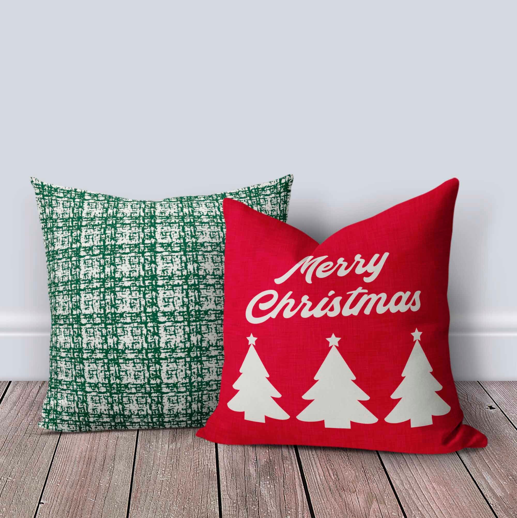 Merry Red Holiday Throw Pillow