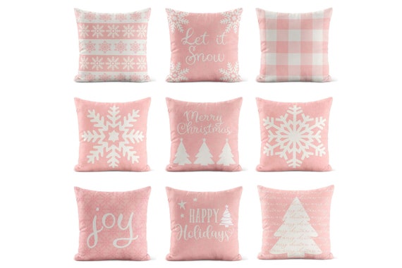 Providence Pink Merry Christmas Velvet Throw Pillow, 12x20