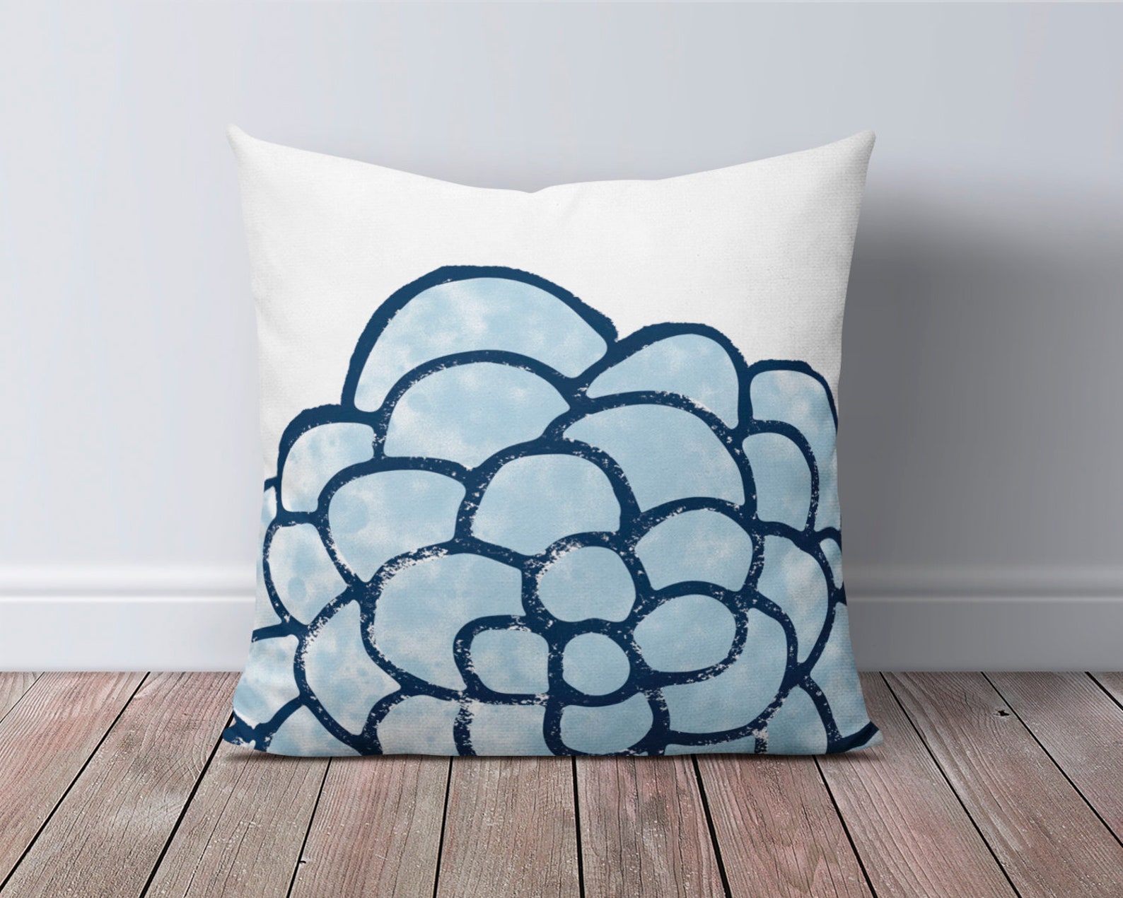 Sky Blue Throw Pillow Cover Navy Light Blue Mix and Match Etsy