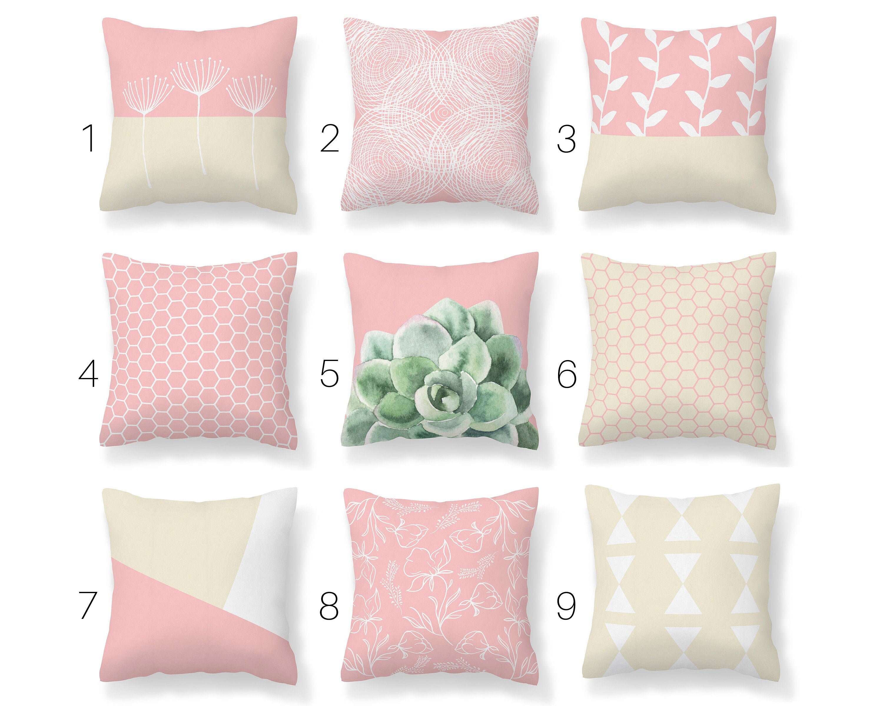 cream throw pillow covers