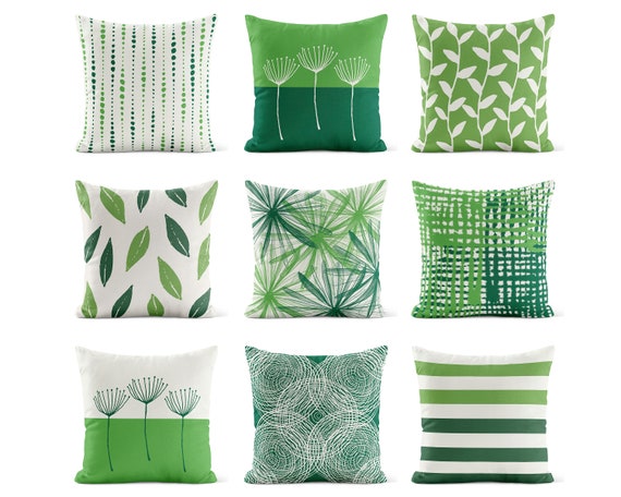Green Throw Pillow Cover Leaf Pillow Case Decorative 