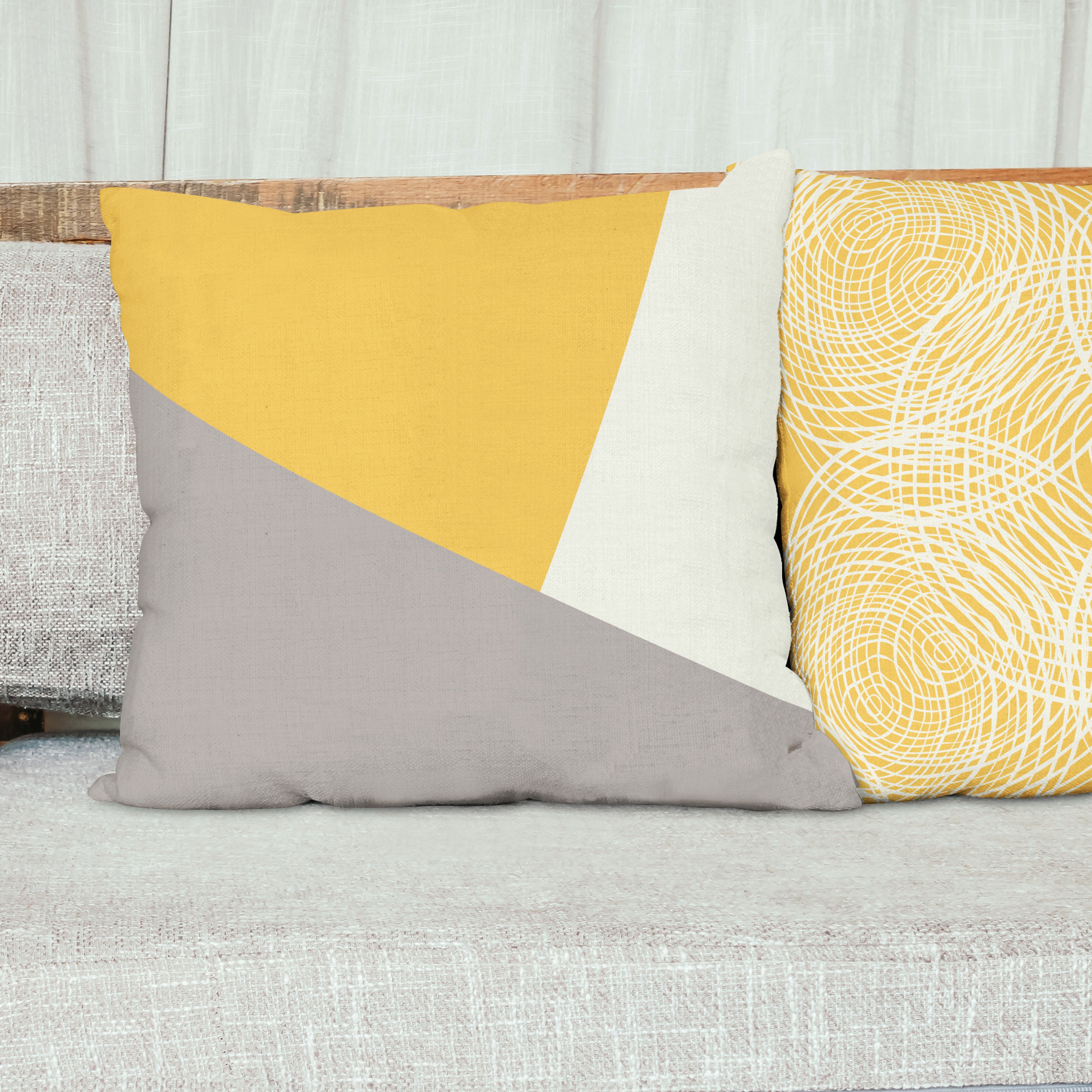 Gray Yellow Color Block Throw Pillow Cover Decorative Pillows for Couch Etsy Canada