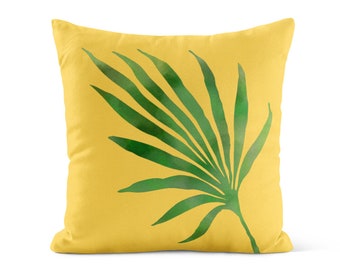 Yellow Leaf Throw Pillow Cover • Couch Cushion Cover • Decorative Pillows for Couch