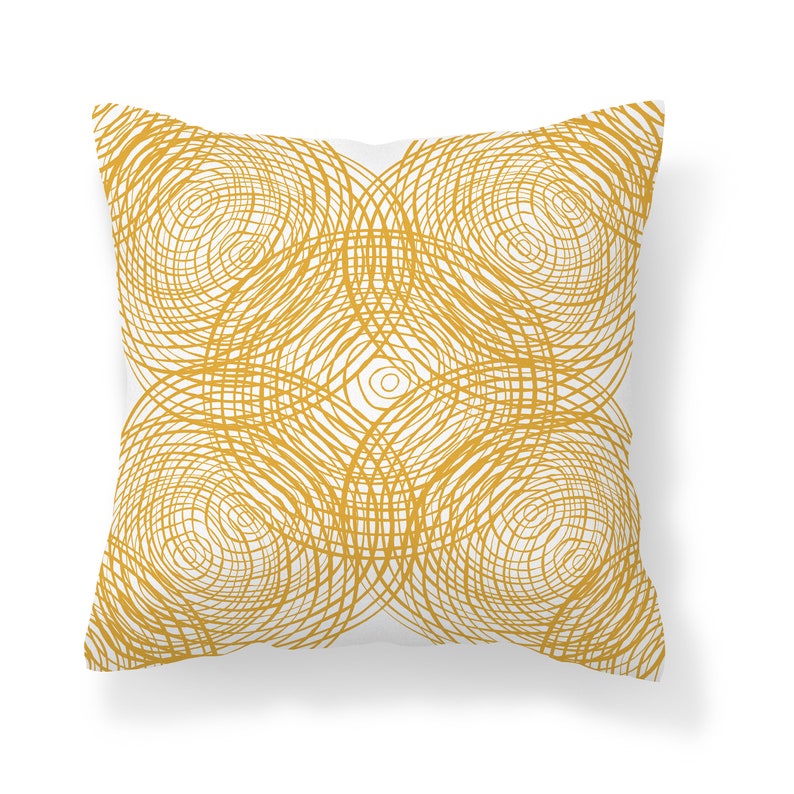 Mustard Yellow Teal Throw Pillow Cover Modern Mix and Match Etsy
