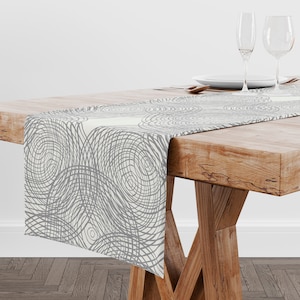 Gray Table Runner for Dining Room & Kitchen • Modern Table Runner