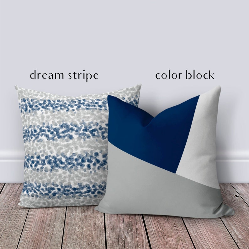Blue Light Gray Throw Pillow Cover Gray Pillow Case Etsy