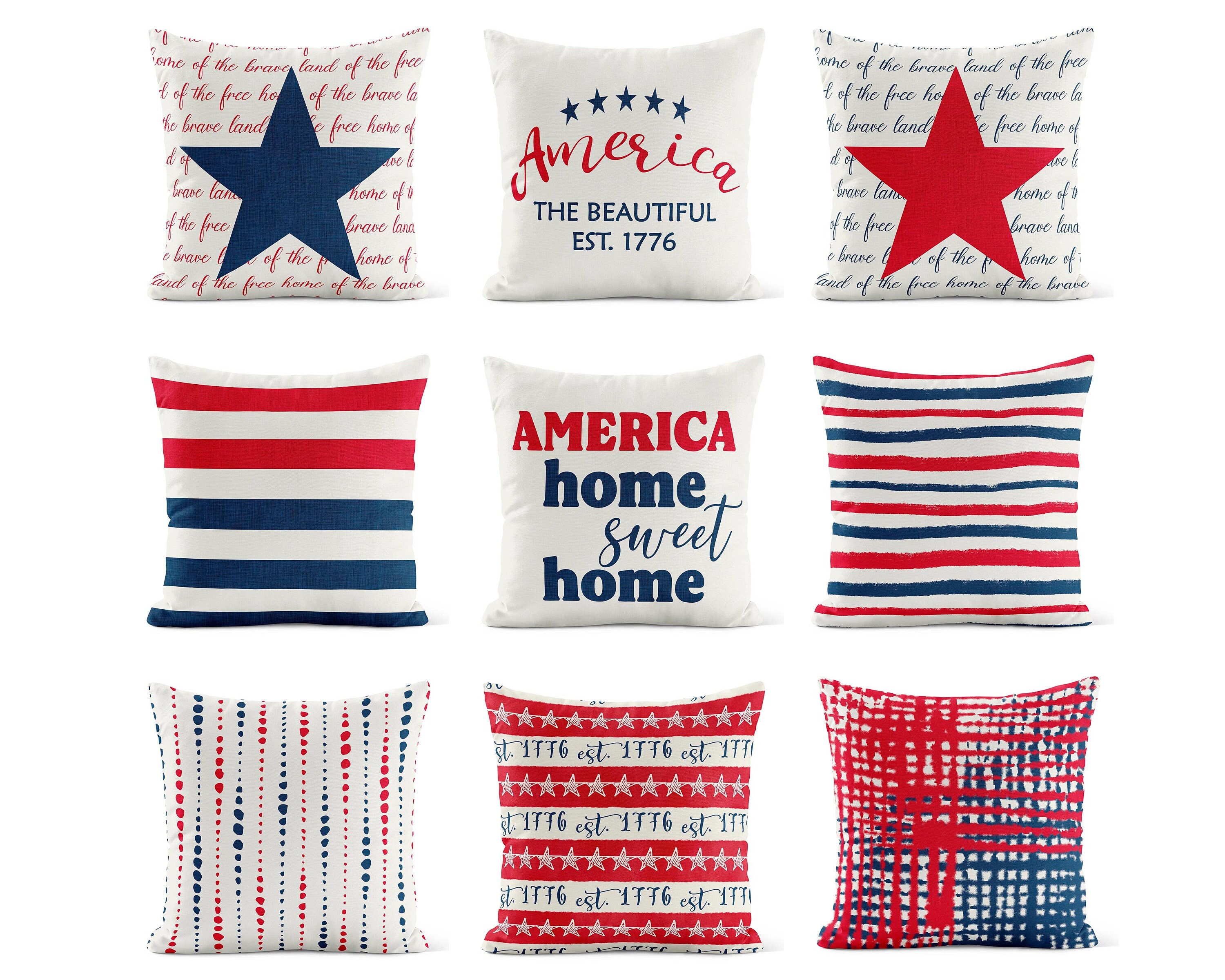 4th of july throw clearance pillows