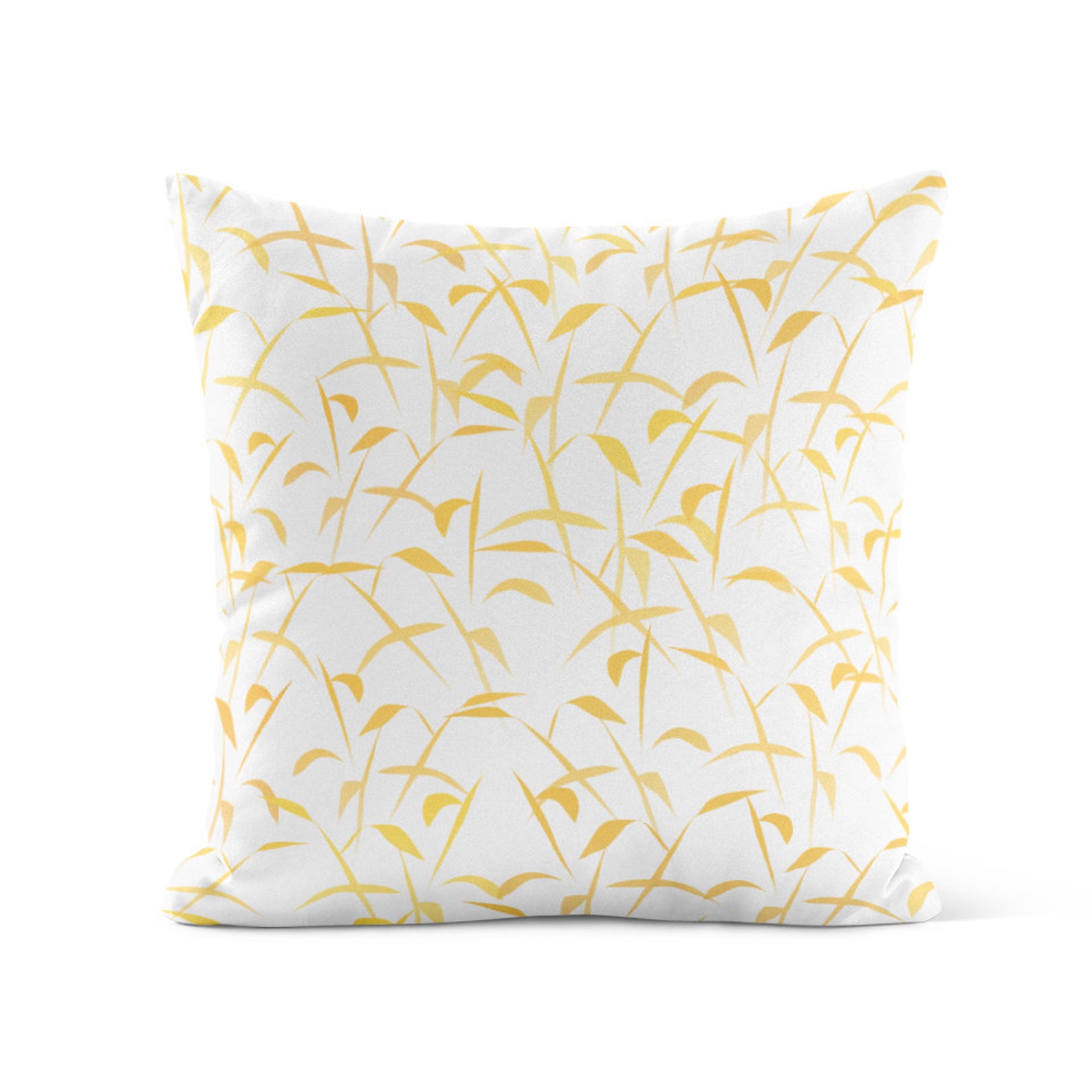 Yellow Green Throw Pillow Cover Leaf Pillow Cover Etsy