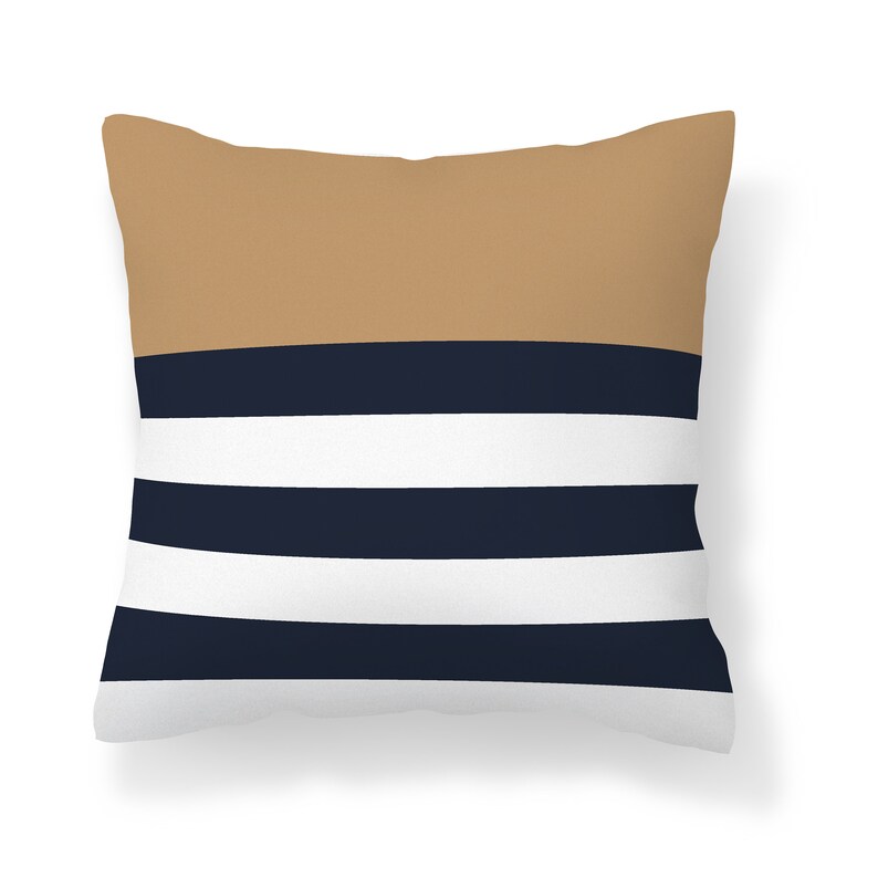 Deep Navy Brown Throw Pillow Khaki Blue Mix and Match Pillow Etsy