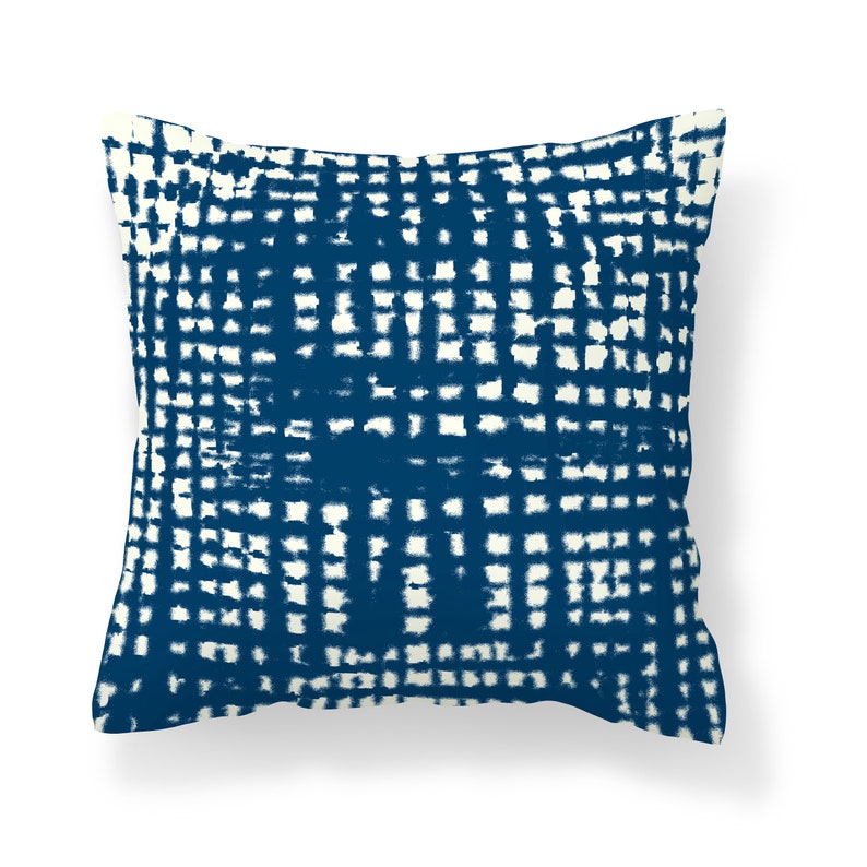 Orange Navy Blue Throw Pillow Modern Mix and Match Pillows Etsy