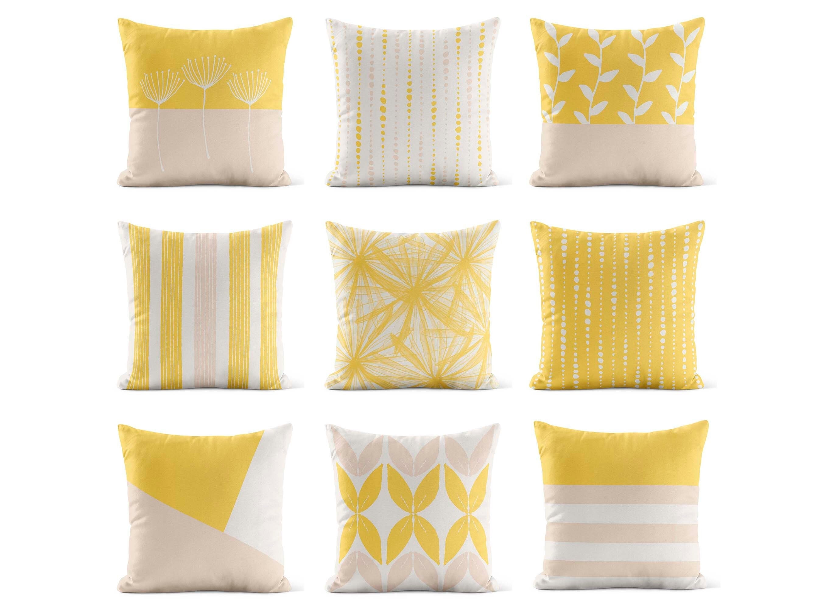 Yellow and cream throw pillows hotsell