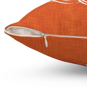 Burnt Orange Pumpkin Outdoor Pillow • Minimalist Autumn Fall Pillow for Porch & Patio image 4