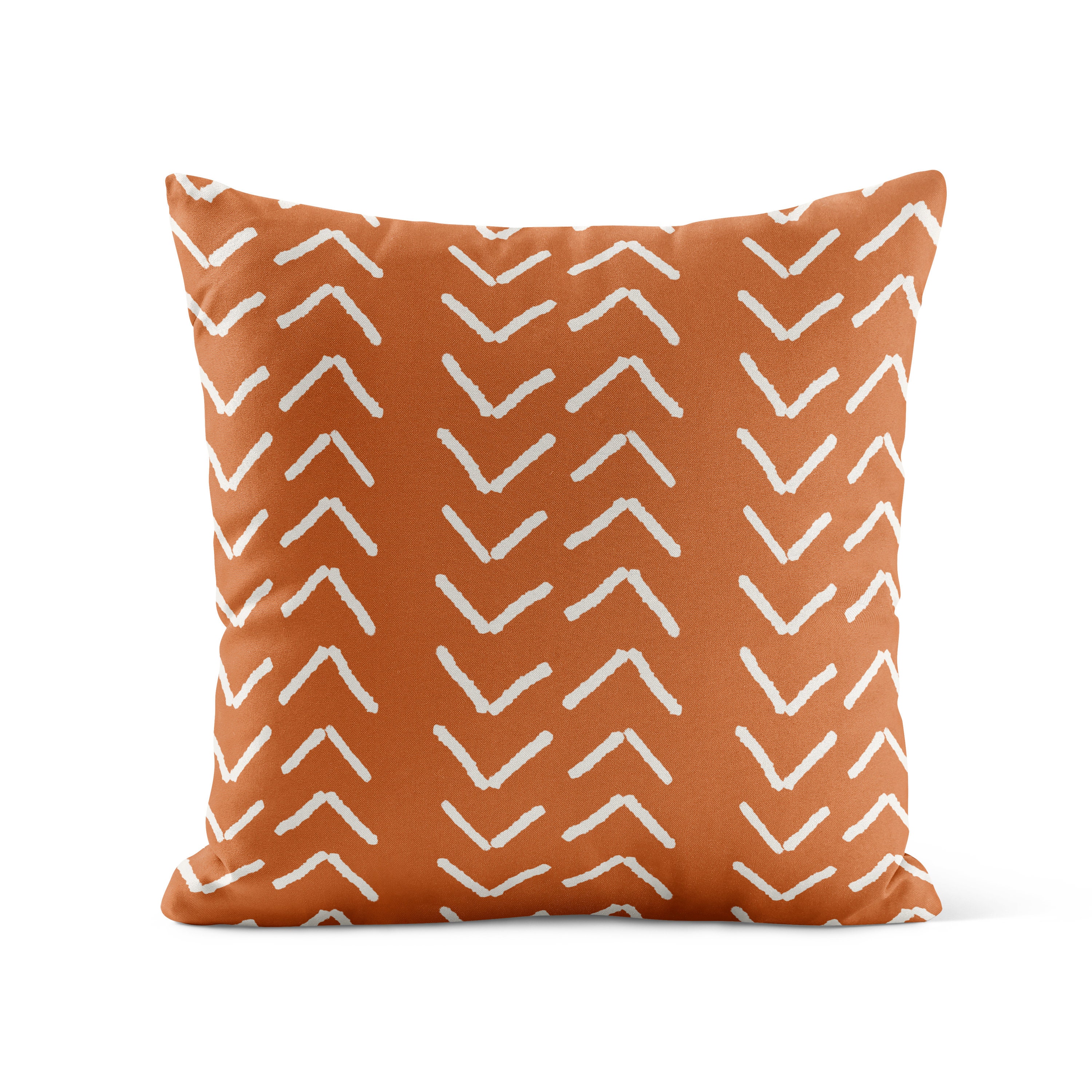Burnt Orange Mudcloth Print Throw Pillow Cover Decorative Etsy