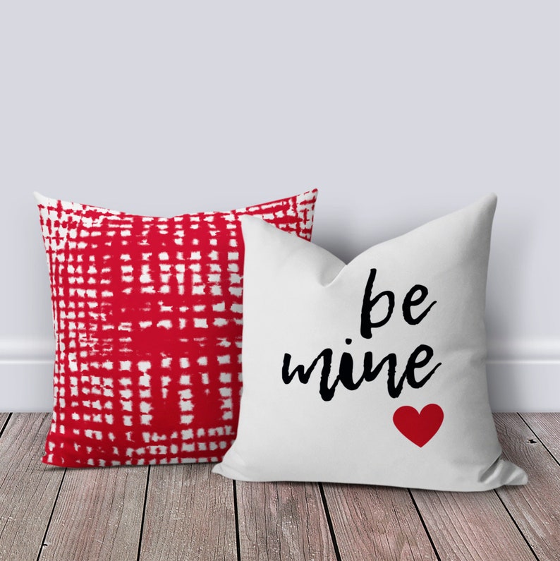 Red Love Pillow Cover Valentine Pillow Covers Valentines Etsy