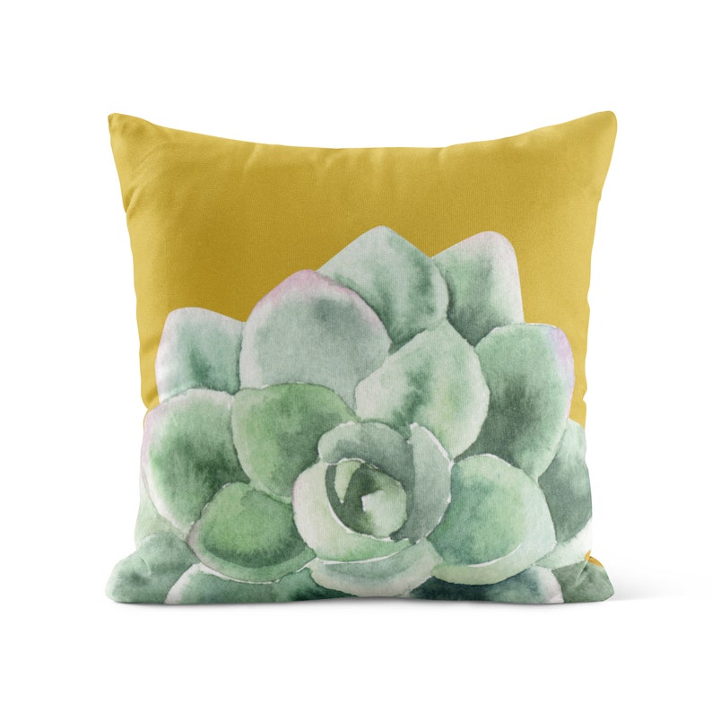 Mustard Teal Outdoor Pillow Patio Cushions Yellow Patio Etsy