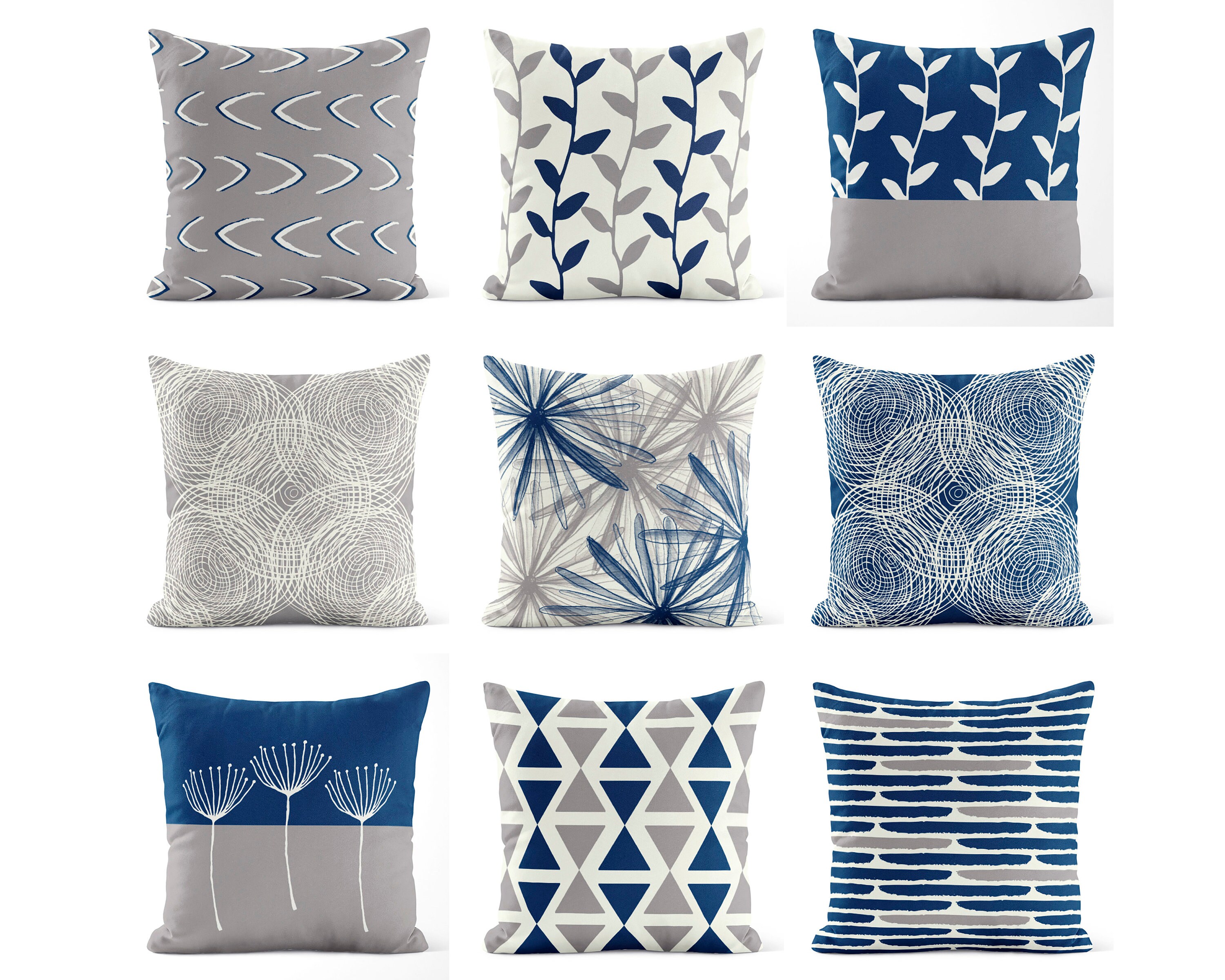 Gray Blue Throw Pillow Cover | Pillow Covers | Couch Pillows  | Blue …