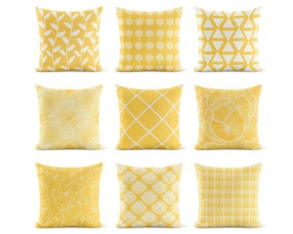 Yellow porch pillows hot sale