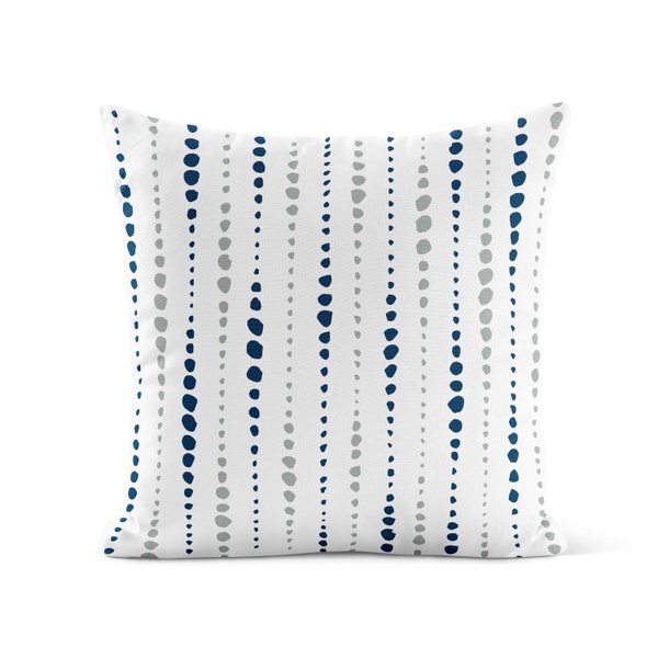 Blue Light Gray White Throw Pillow Cover • Pillow Case • Accent Pillows for Couch