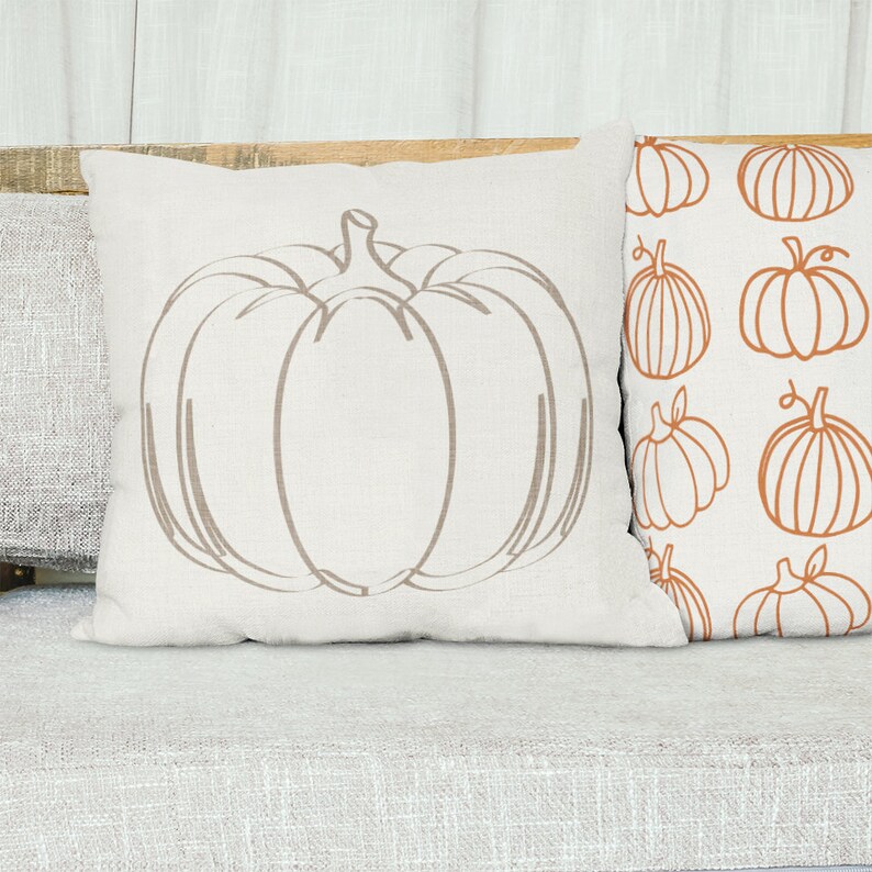 White Pumpkin Throw Pillow Cover Autumn Fall Pillow Cover Minimalist Thanksgiving Decor Decorative Pillows for Couch afbeelding 4