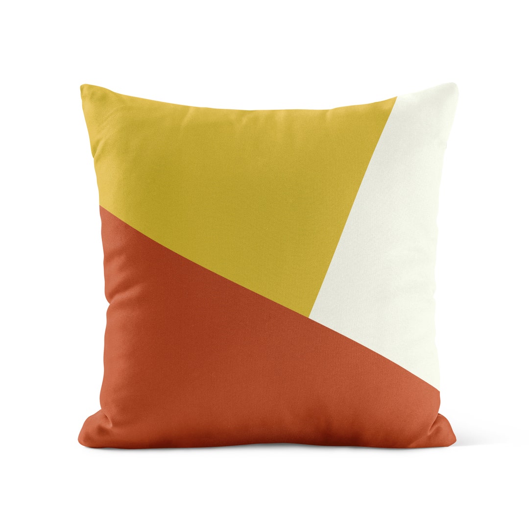 Mustard Dark Orange Throw Pillow Cover Yellow Pillow Case Etsy