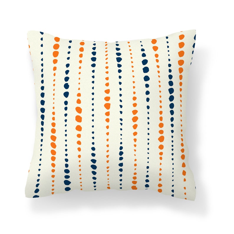 Orange Blue Throw Pillow Modern Mix and Match Pillows Etsy