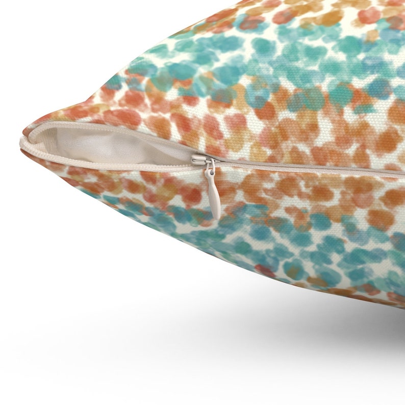 Burnt Orange Teal Striped Throw Pillow Cover Unique Modern Etsy