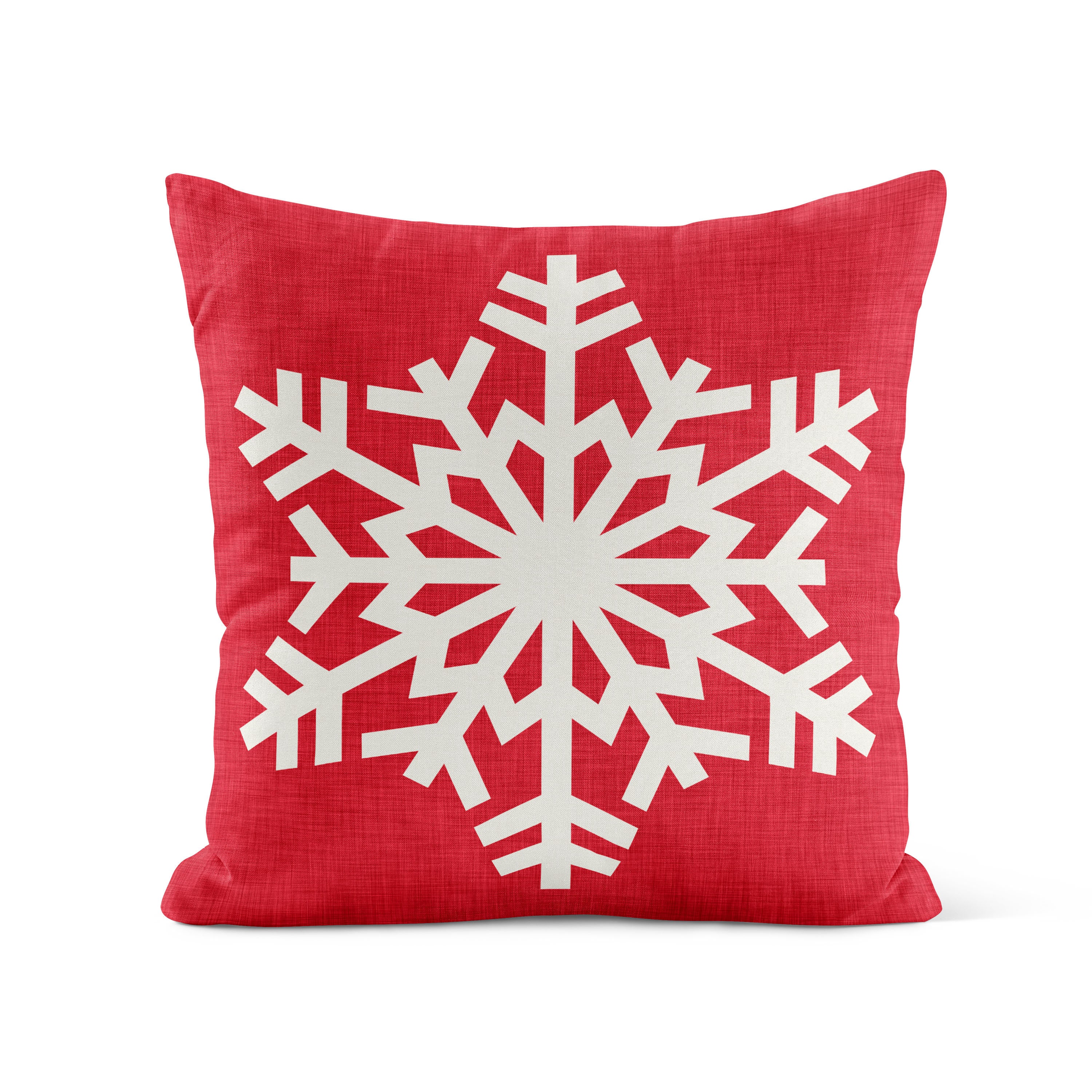 Red Christmas Throw Pillow Cover Snowflake Pillow Covers Etsy Canada