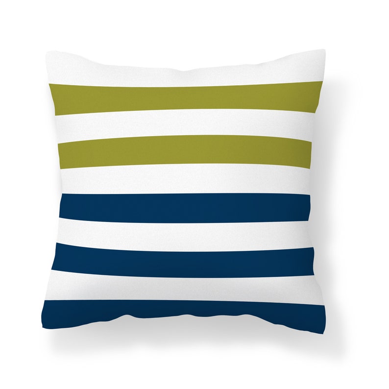Blue Green Gray Throw Pillow Cover Navy Lime Decorative Etsy