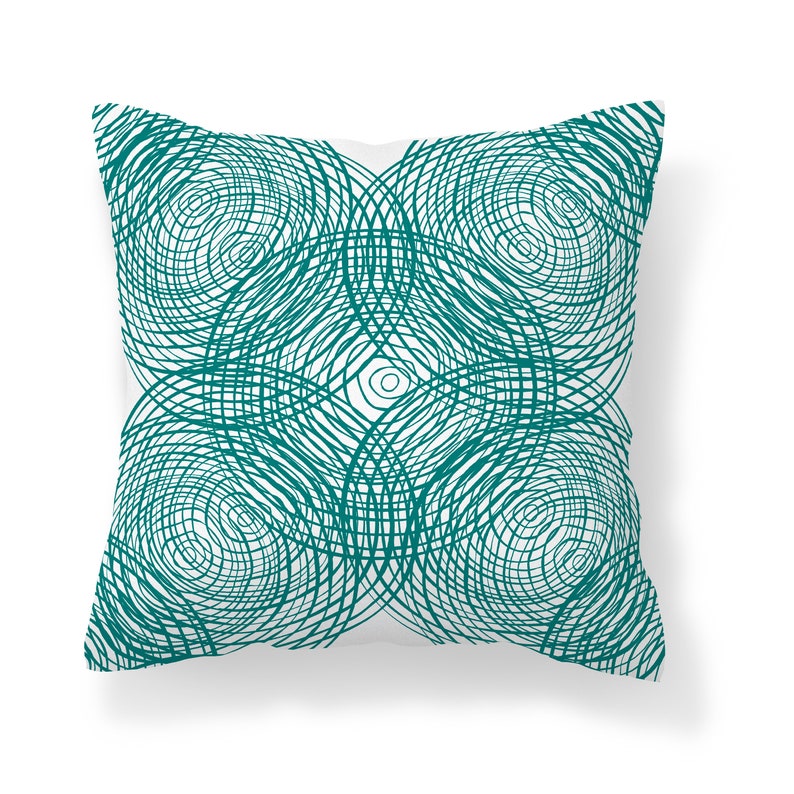 Mustard Yellow Teal Outdoor Pillow Modern Mix and Match Etsy