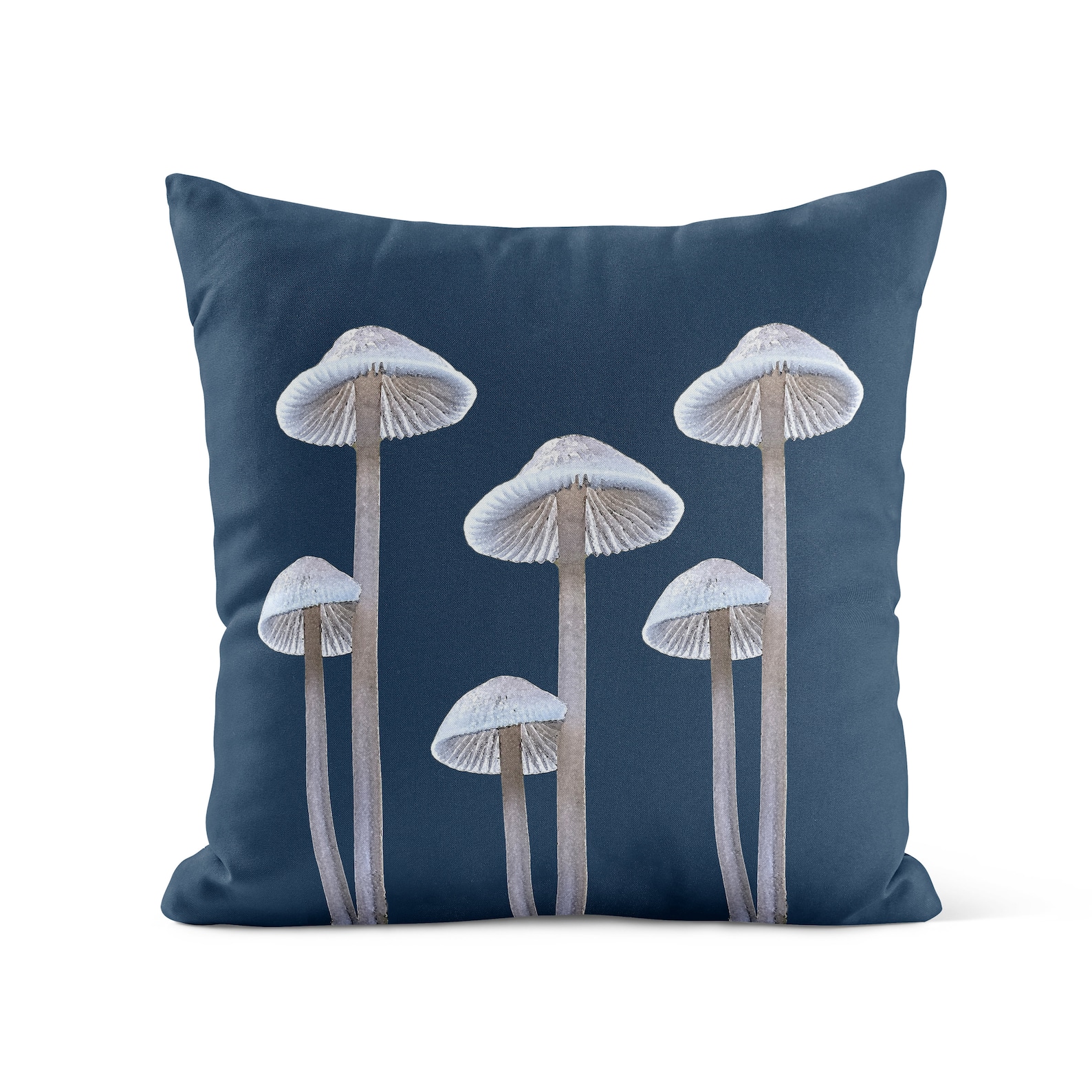 Navy Mushroom Throw Pillow Cover Blue Woodland Nature Pillow Etsy