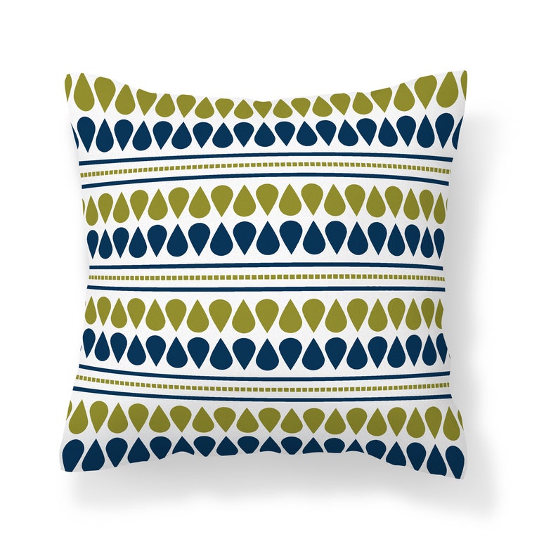 Green Blue Outdoor Pillow Modern Mix and Match Patio Cushion Etsy