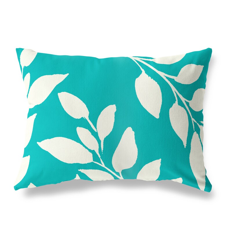 Burnt Orange Teal Blue Throw Pillow Cover 14x20 Lumbar Etsy