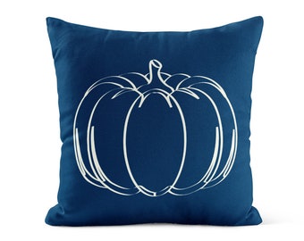 blue pumpkin throw pillows