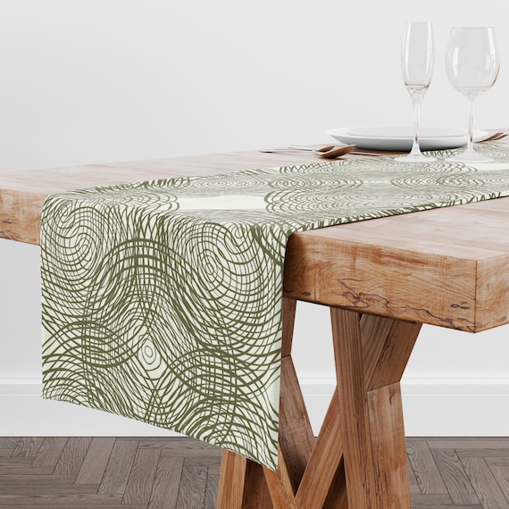 Olive Green Table Runner Tablecloth Table Centerpiece Etsy