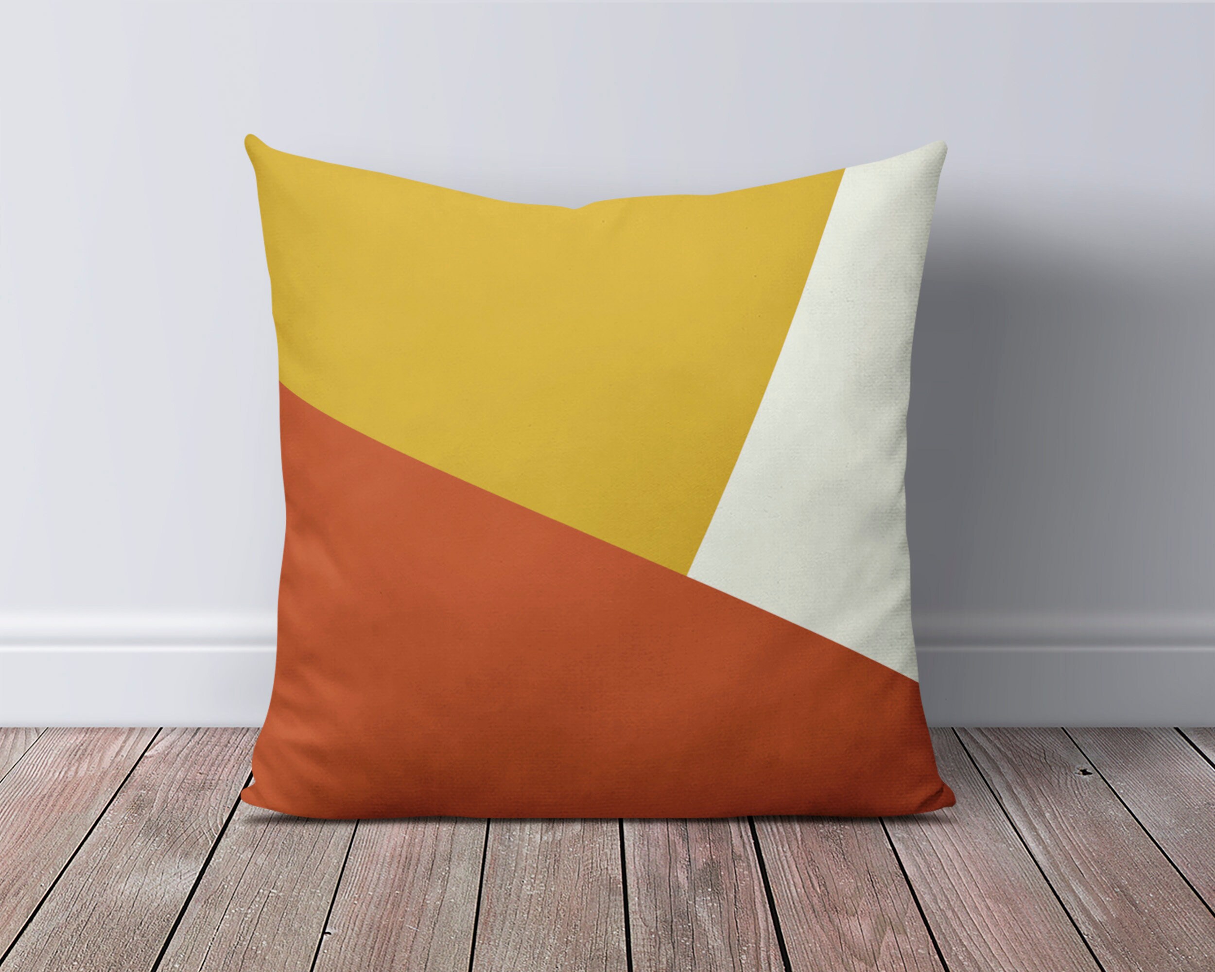 Mustard Dark Orange Throw Pillow Cover Yellow Pillow Case Etsy