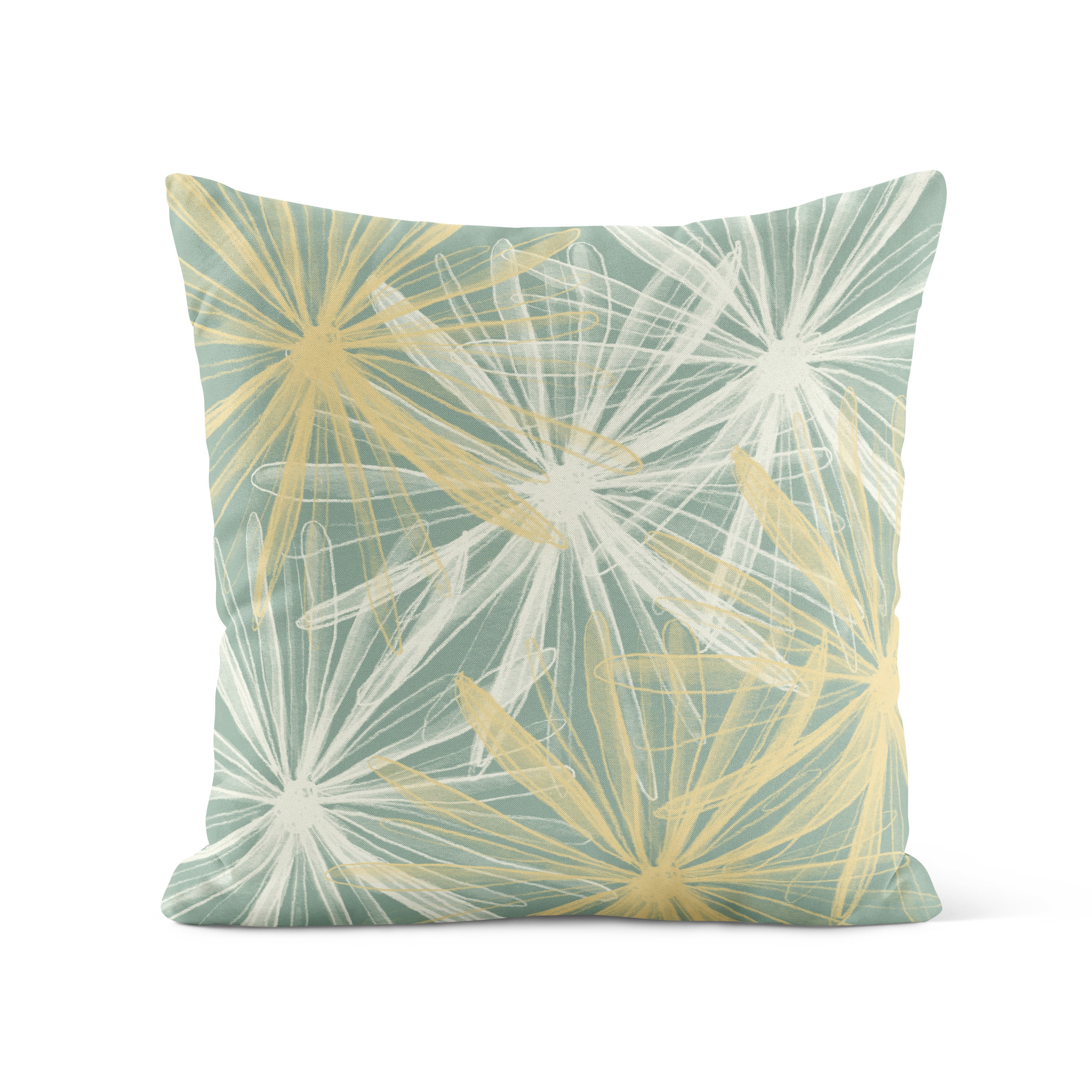 Green and yellow pillows sale