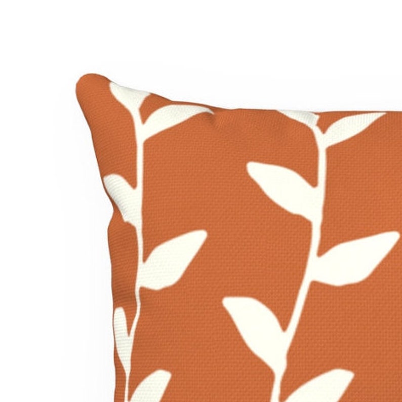 Burnt Orange Teal Floral Throw Pillow Cover Orange Pillow Etsy