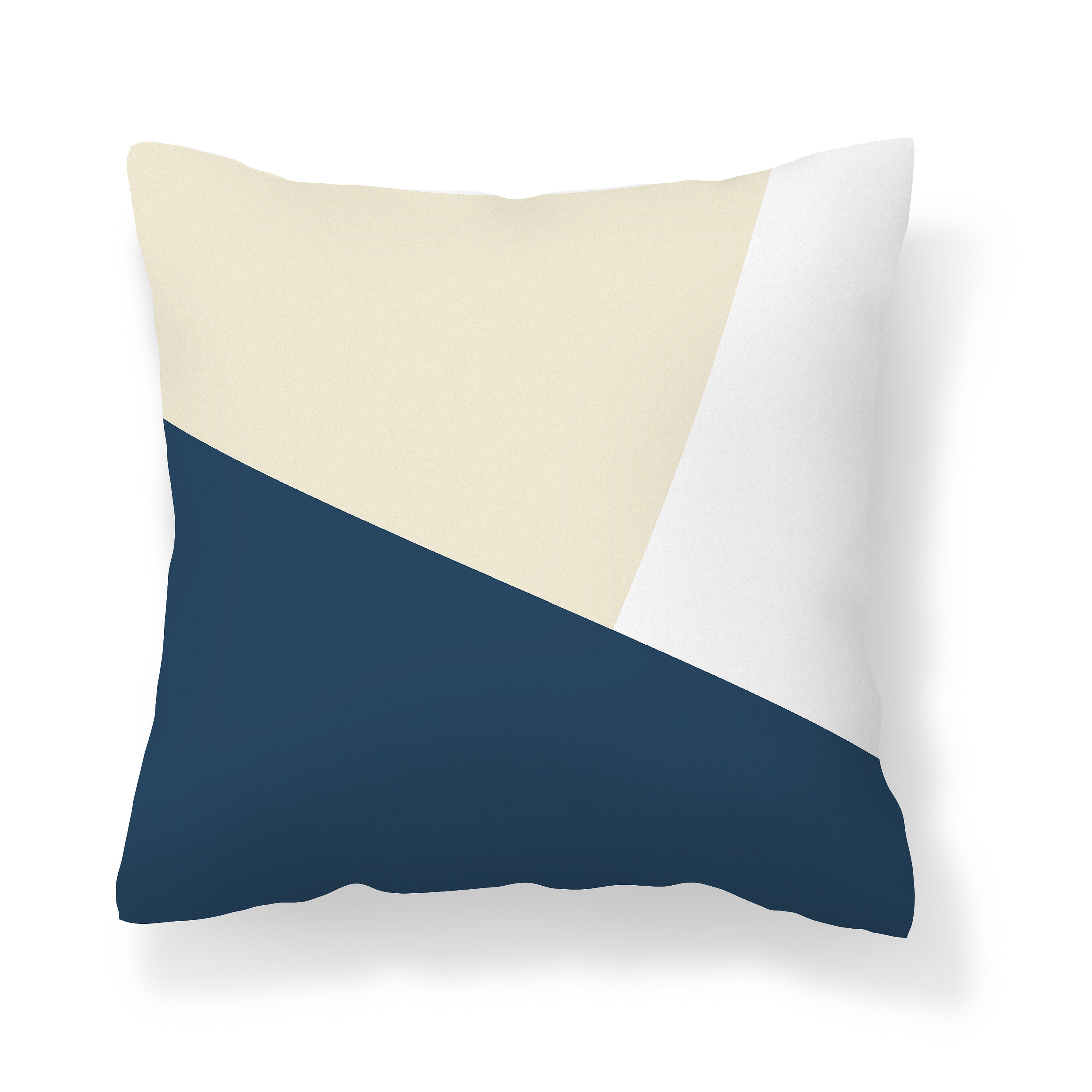 Navy Cream Light Blue Throw Pillow Cover Blue Pillow Covers Etsy