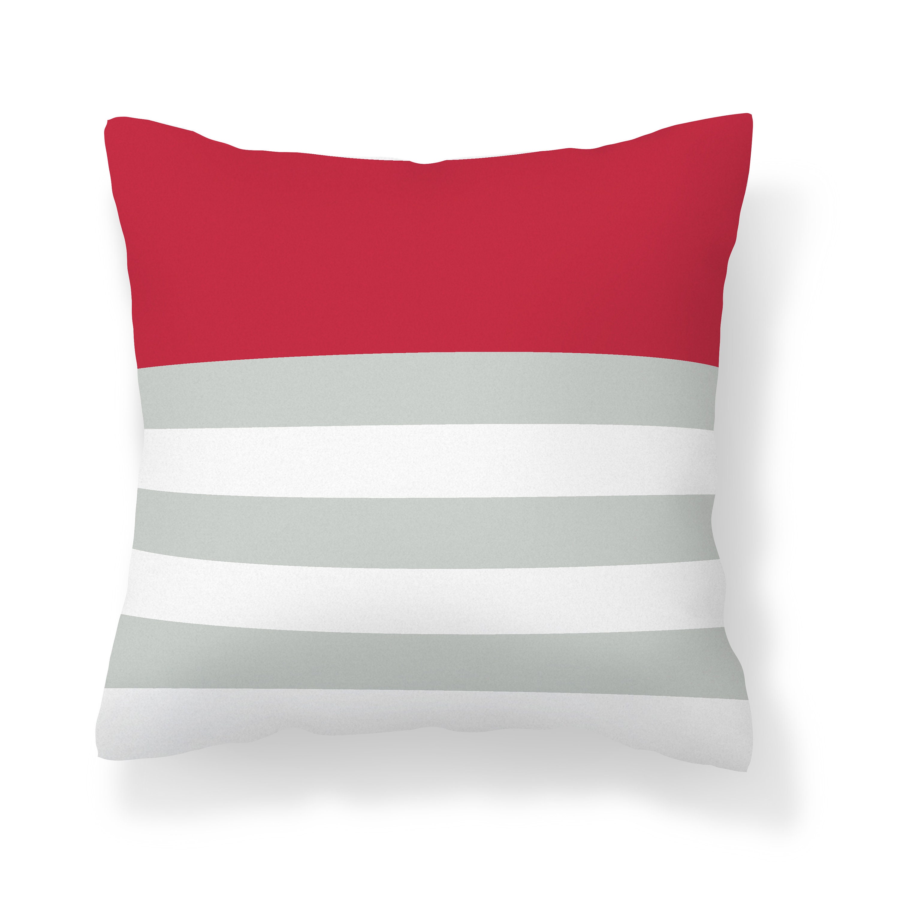 Red Gray Outdoor Pillow Modern Patio Cushion Unique Porch Etsy