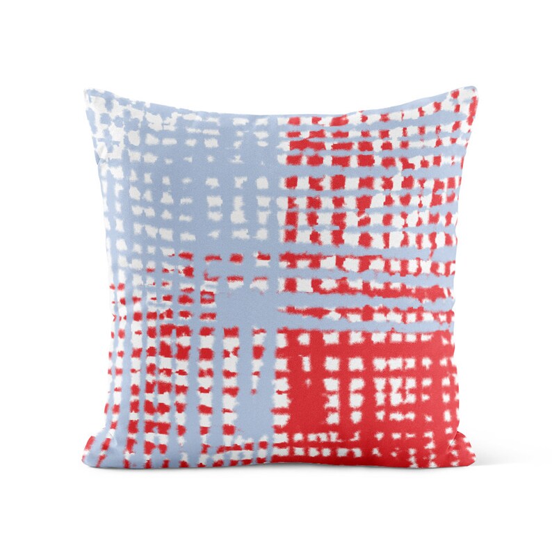 Red Blue Throw Pillow Cover Navy Pillow Case Decorative Etsy