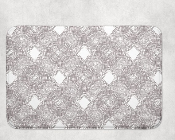 Alfombra de baño blanco gris / decoración de baño moderno / | Etsy