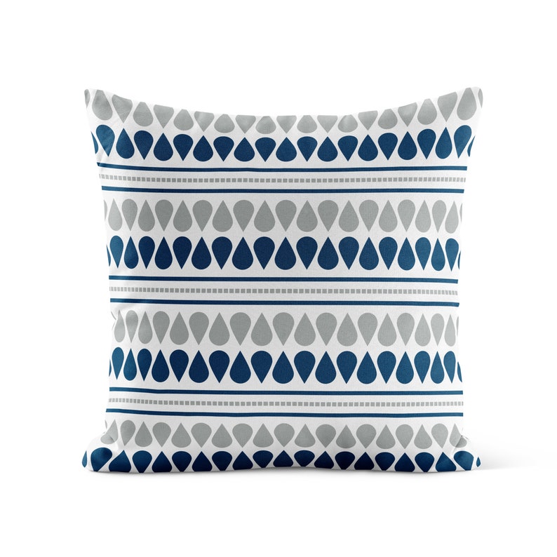 Blue Light Gray Outdoor Pillow Patio Cushions Patio Decor Etsy