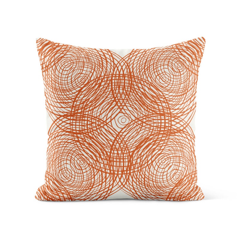 Burnt Orange Gray Outdoor Pillow Patio Cushions Patio Etsy
