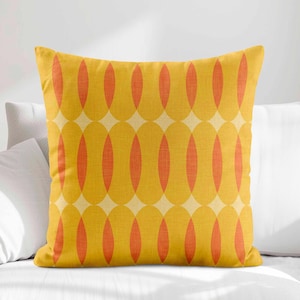 Yellow Orange Throw Pillow Cover • Mid Century Modern Pillow Case • Decorative Pillows for Couch