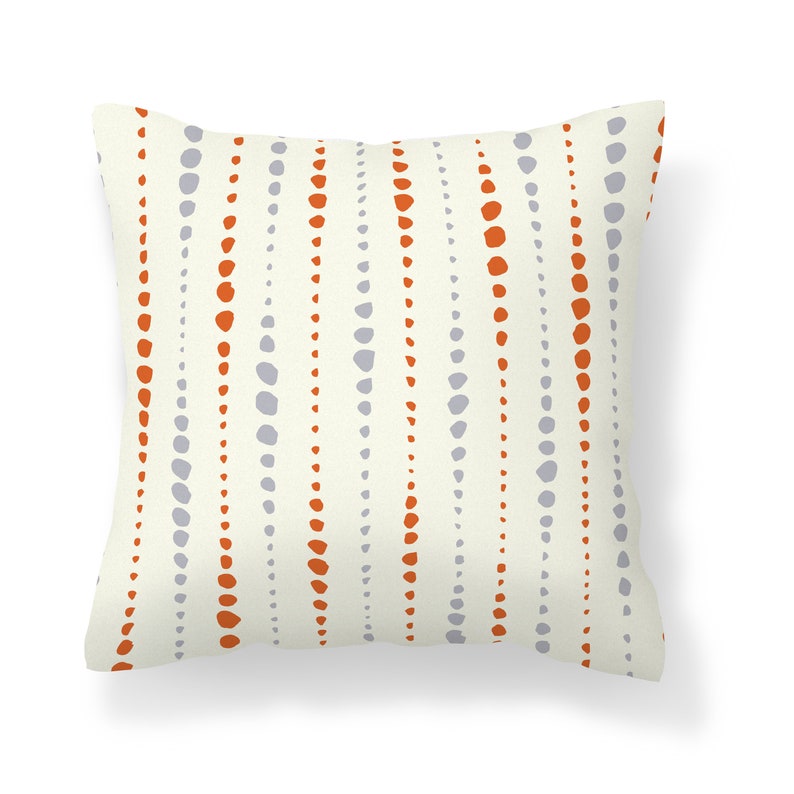 Burnt Orange Gray Throw Pillow Cover Mix and Match Pillow Etsy