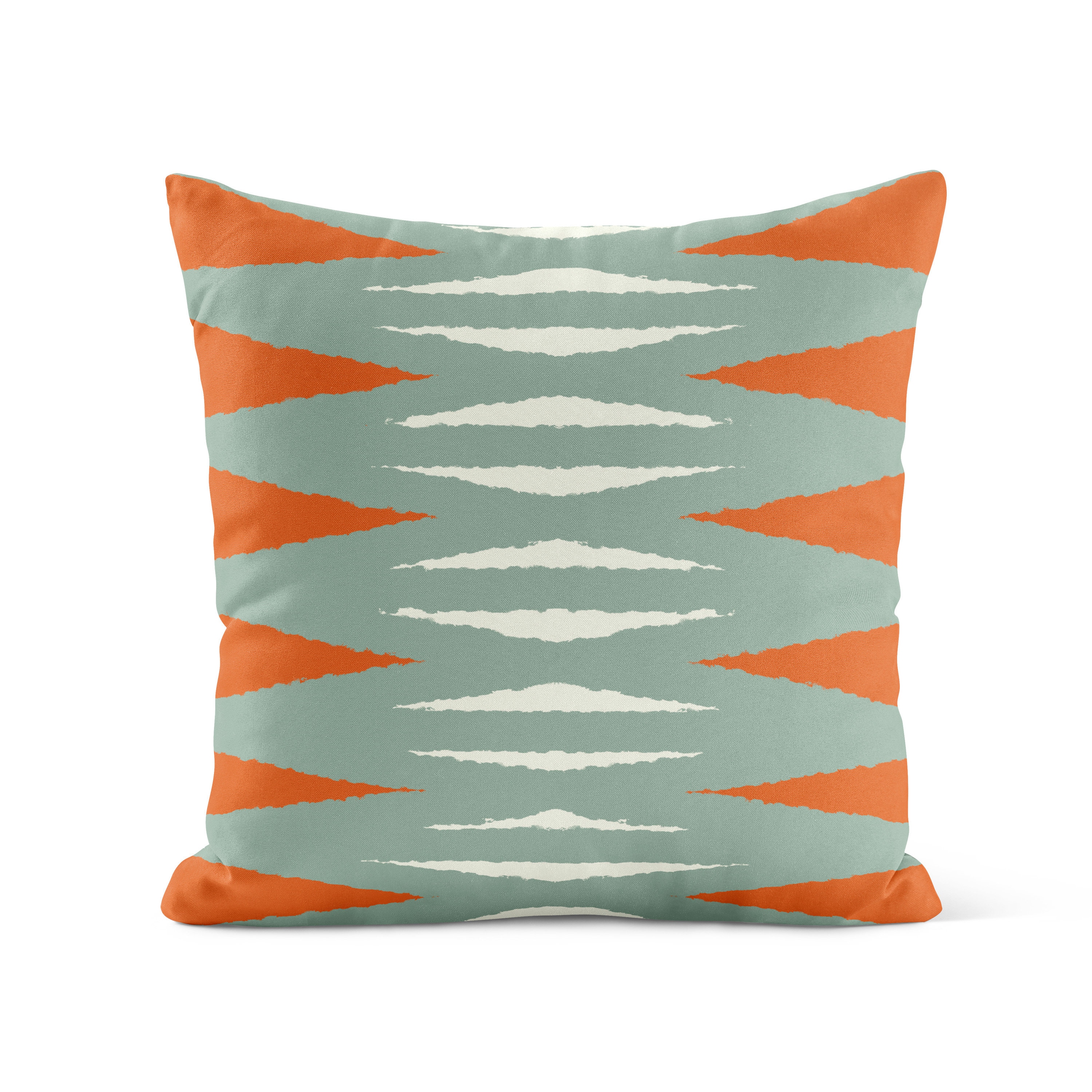 Burnt Orange Green Throw Pillow Cover Modern Mix and Match Etsy