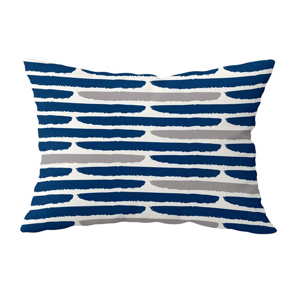 Blue Gray Lumbar Throw Pillow Cover • Blue Pillow Case 14x20